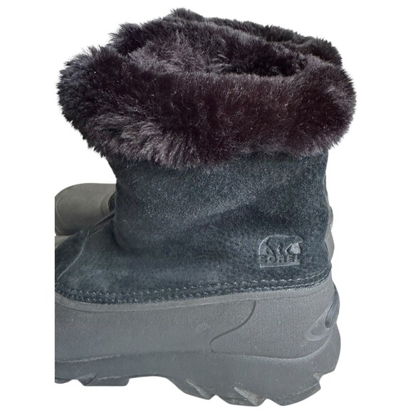 Sorel Snow Angel Winter Boots Womens 10 Black Waterproof Faux Fur Lined - Picture 9 of 16